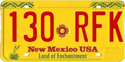 NM license plate 130RFK