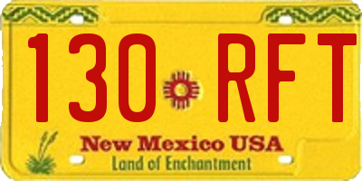NM license plate 130RFT