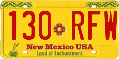 NM license plate 130RFW