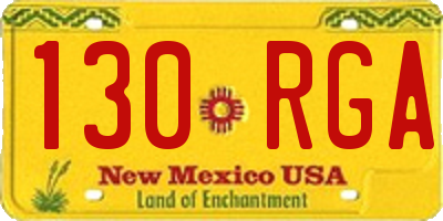 NM license plate 130RGA