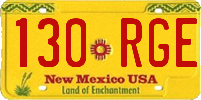 NM license plate 130RGE