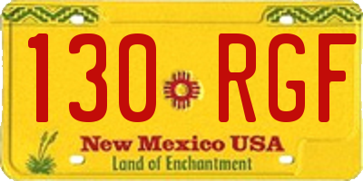 NM license plate 130RGF