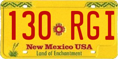 NM license plate 130RGI