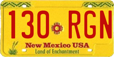 NM license plate 130RGN