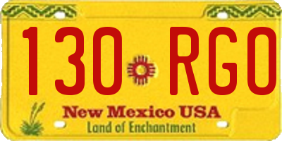 NM license plate 130RGO
