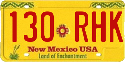 NM license plate 130RHK