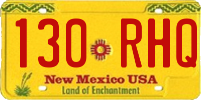 NM license plate 130RHQ