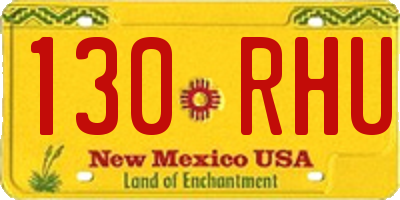 NM license plate 130RHU