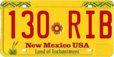 NM license plate 130RIB