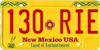 NM license plate 130RIE