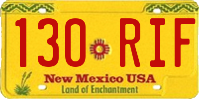 NM license plate 130RIF