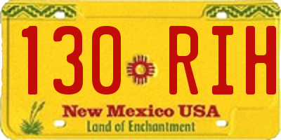 NM license plate 130RIH