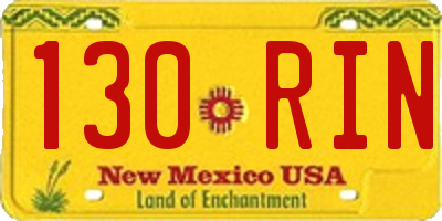 NM license plate 130RIN