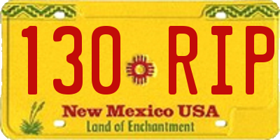 NM license plate 130RIP