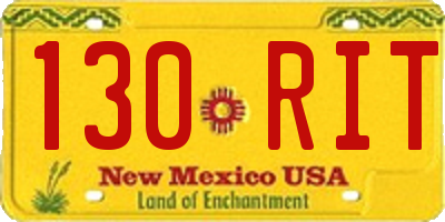 NM license plate 130RIT