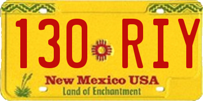 NM license plate 130RIY