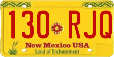 NM license plate 130RJQ