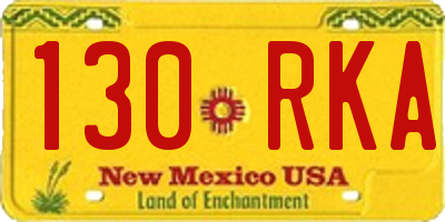 NM license plate 130RKA