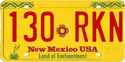 NM license plate 130RKN