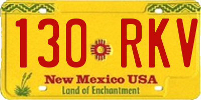 NM license plate 130RKV