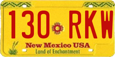 NM license plate 130RKW
