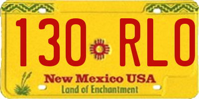 NM license plate 130RLO