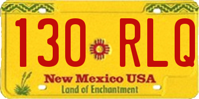 NM license plate 130RLQ