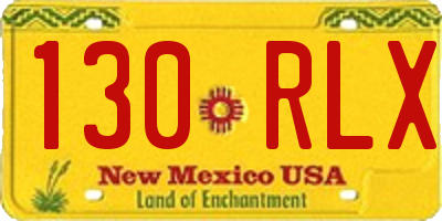 NM license plate 130RLX