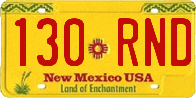NM license plate 130RND