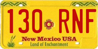 NM license plate 130RNF