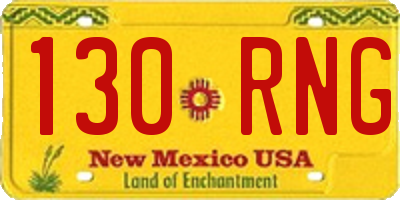 NM license plate 130RNG
