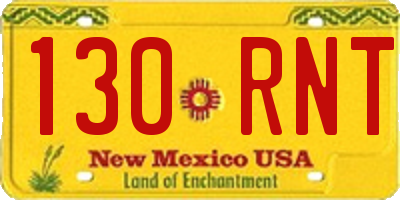 NM license plate 130RNT