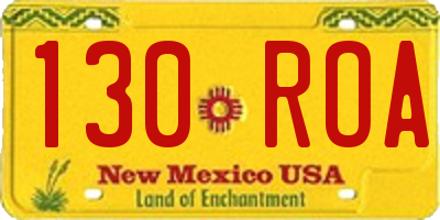 NM license plate 130ROA