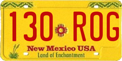 NM license plate 130ROG