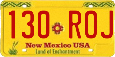 NM license plate 130ROJ