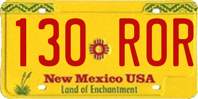 NM license plate 130ROR