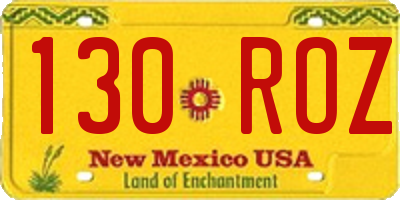 NM license plate 130ROZ