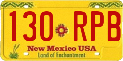 NM license plate 130RPB