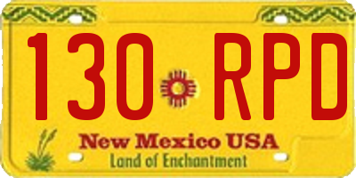 NM license plate 130RPD