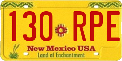 NM license plate 130RPE