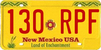 NM license plate 130RPF