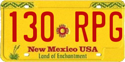 NM license plate 130RPG