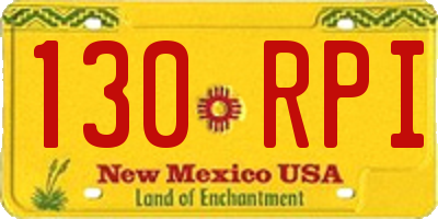 NM license plate 130RPI