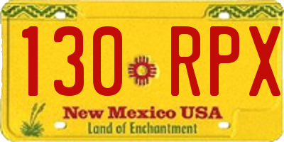 NM license plate 130RPX
