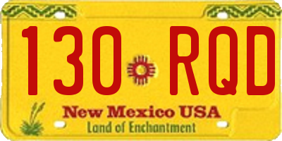 NM license plate 130RQD