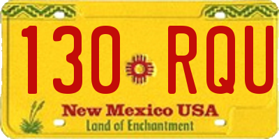 NM license plate 130RQU