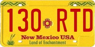 NM license plate 130RTD