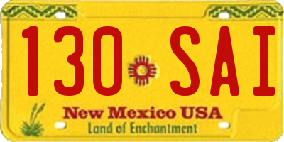NM license plate 130SAI