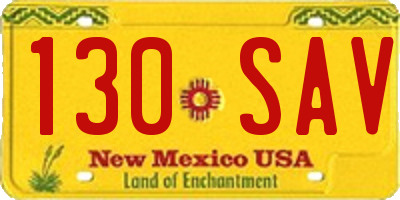 NM license plate 130SAV