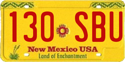 NM license plate 130SBU